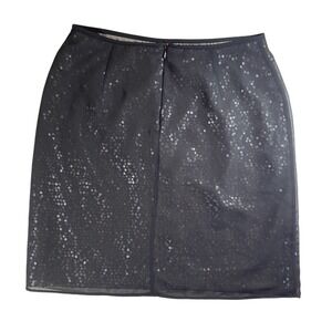 Saks‎ Fifth Avenue Sequin Skirt Party Cocktail Evening Occasion Black Skirt 6